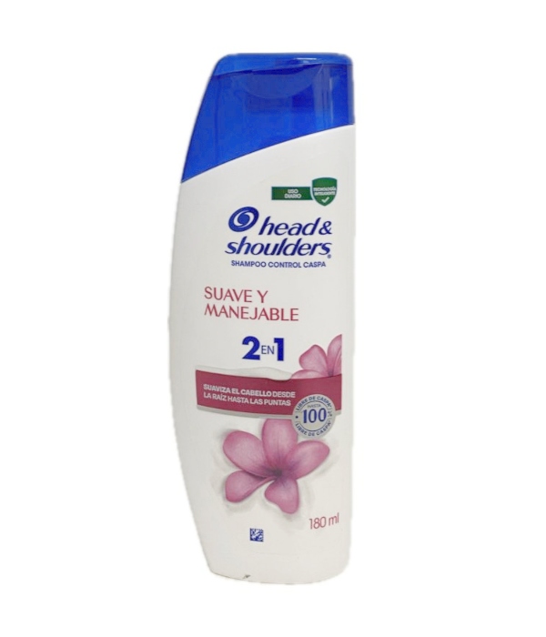 SHAMPOO HEAD-SHOULDERS SUAVE Y MANEJABLE FRASCO X 180 ML